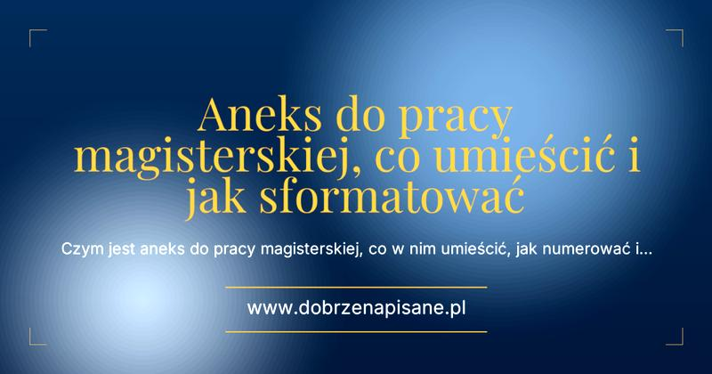 Aneks w pracy licencjackiej