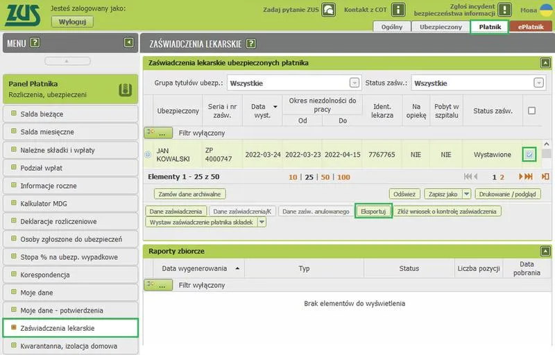 E-zwolnienie krok po kroku