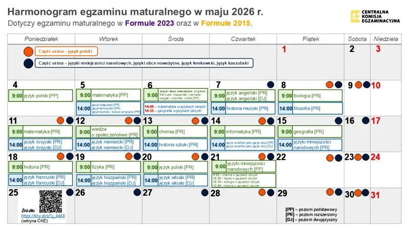 Egzaminy zawodowe 2026