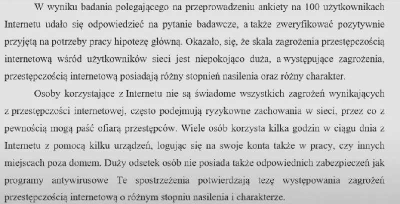 Elementy zakończenia pracy