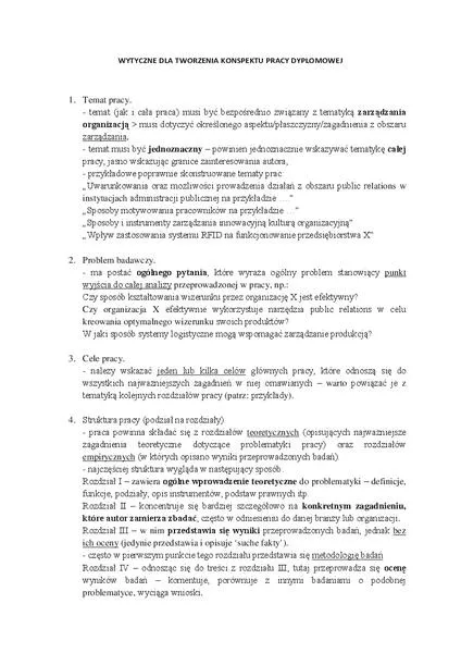 Konspekt pracy licencjackiej
