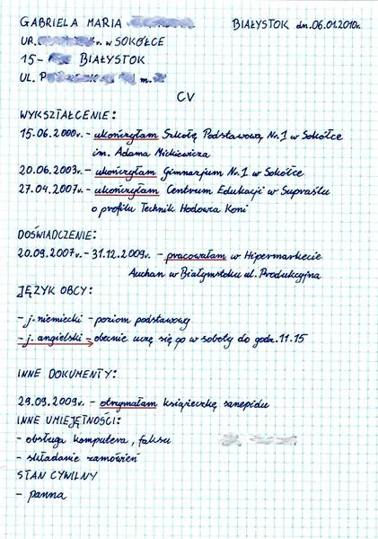 Odręczne CV