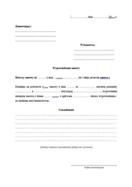 Odszkodowania za rozwiązanie umowy