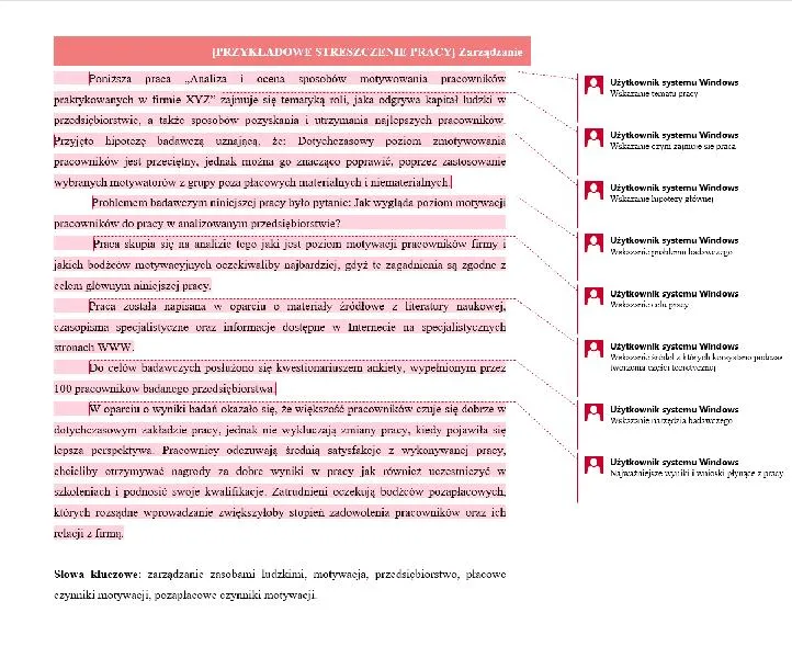 Pisanie streszczenia pracy licencjackiej