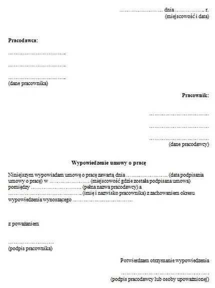Przyczyny wypowiedzenia umowy o pracę