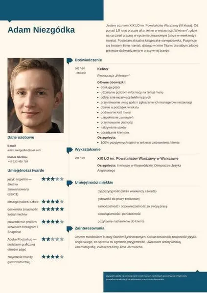 Przygotowanie CV ucznia