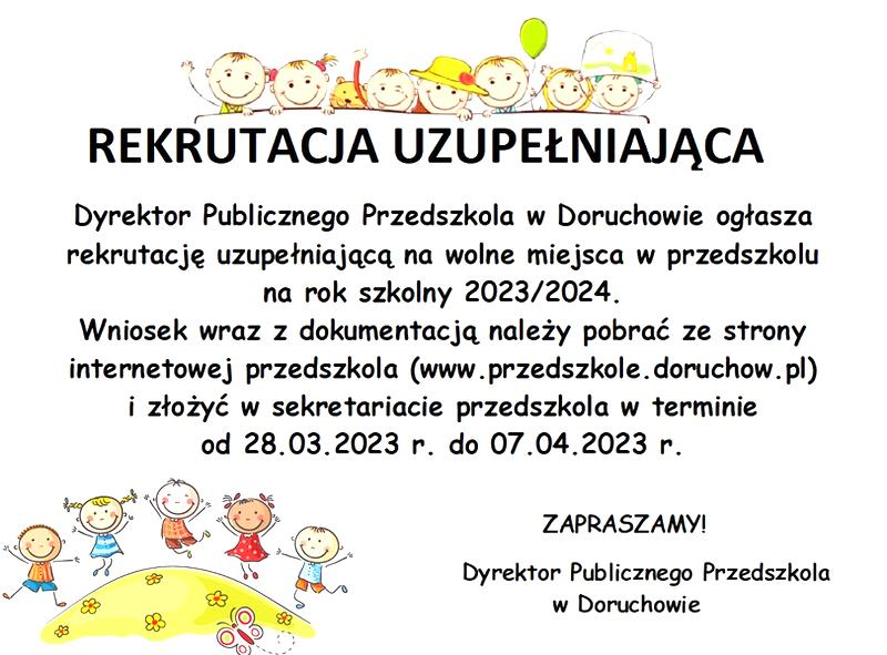 Rekrutacja uzupełniająca do szkoły