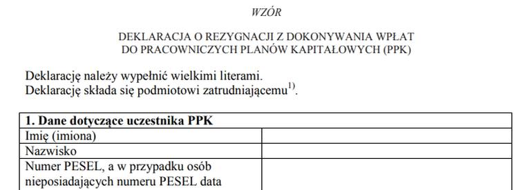Rezygnacja z PPK