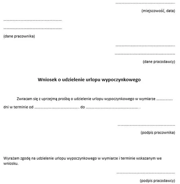Rodzaje urlopów dla pracowników