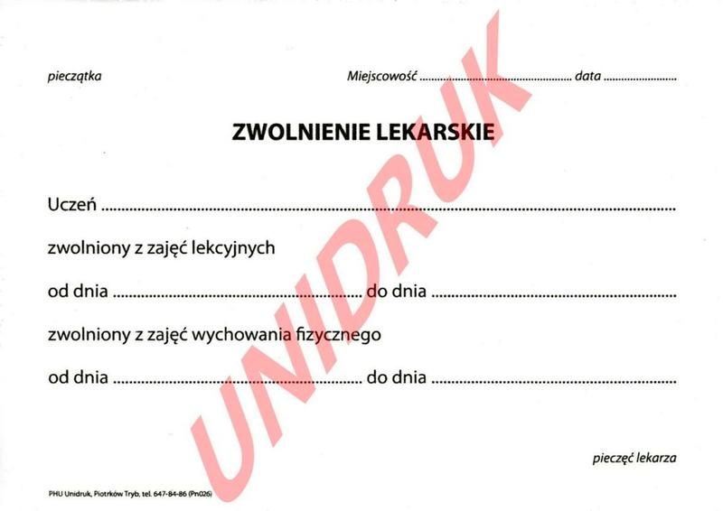 Rodzaje zwolnień lekarskich