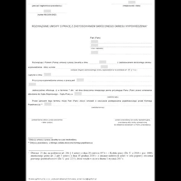 Rozwiązanie umowy o pracę