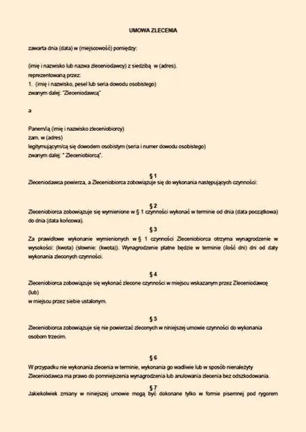 Rozwiązanie umowy zlecenia