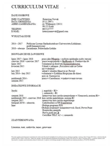 Słowa kluczowe w aplikacji