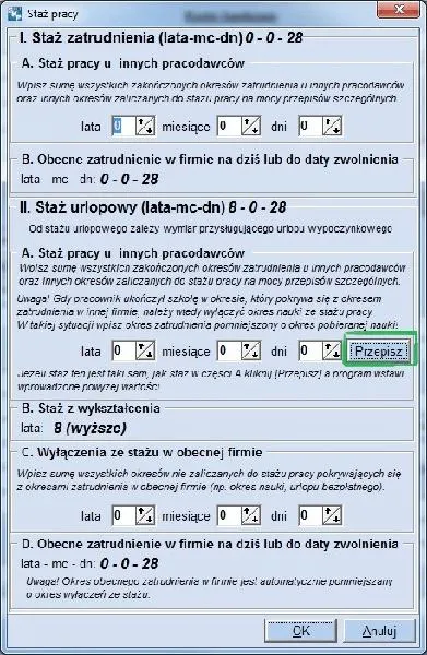 Staż w pracy