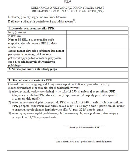 Terminy rezygnacji z PPK