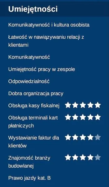Umiejętności w CV
