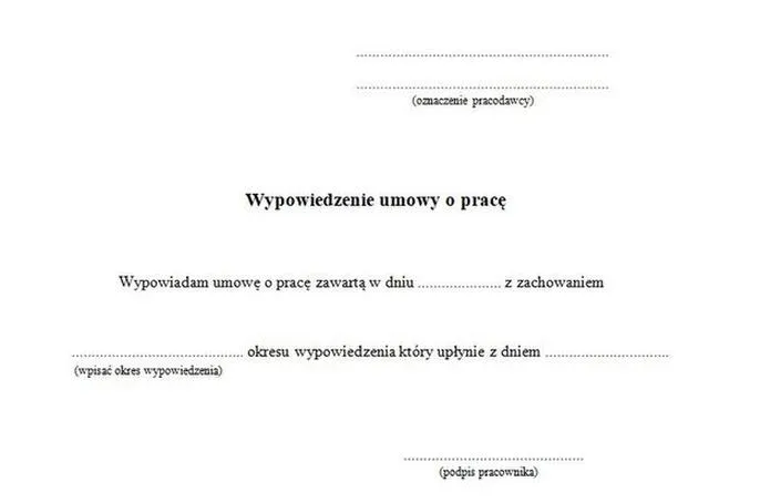 Wypowiedzenie umowy o pracę