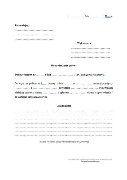 Wypowiedzenie umowy o pracę
