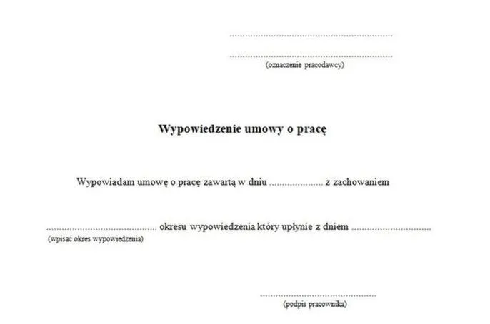 Wypowiedzenie umowy o pracę