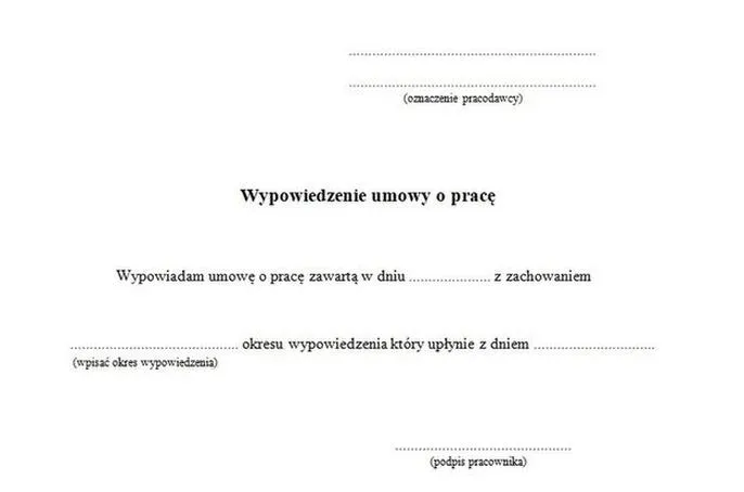 Wypowiedzenie umowy o pracę