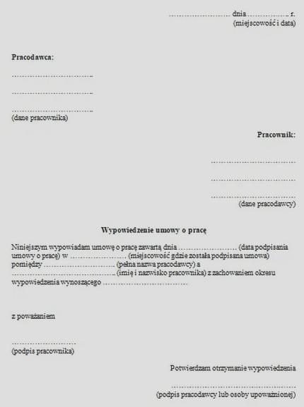 Wypowiedzenie z pracy