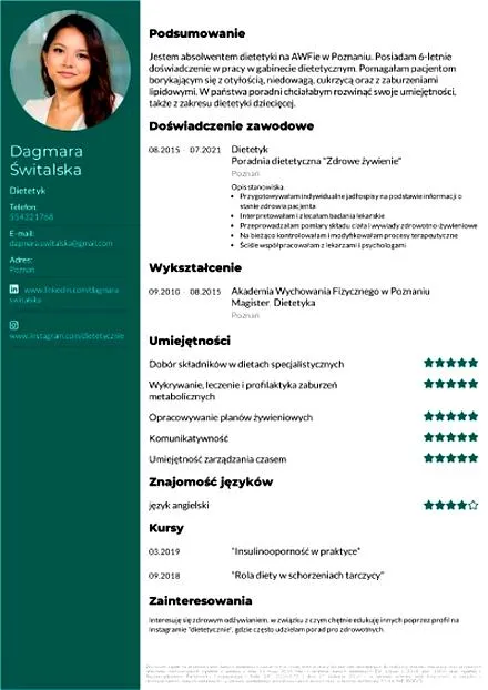 Zainteresowania w CV
