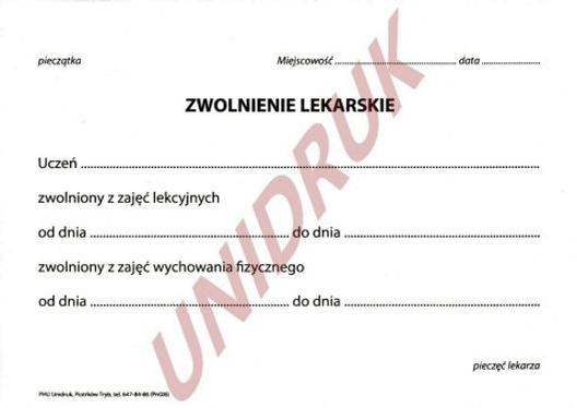 Zwolnienia z WF